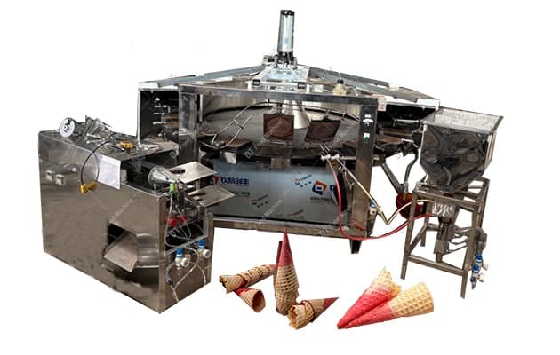 DT double color sugar cone waffle machine