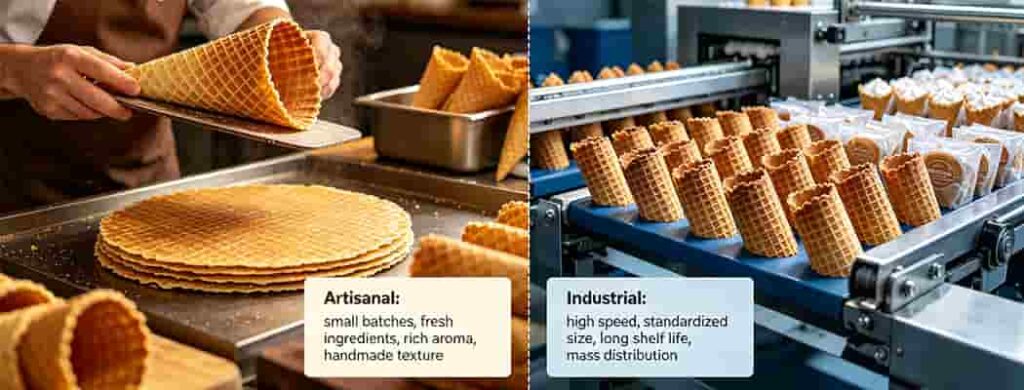Hand-made Crispy Cone Vs Industrial Crispy Cone